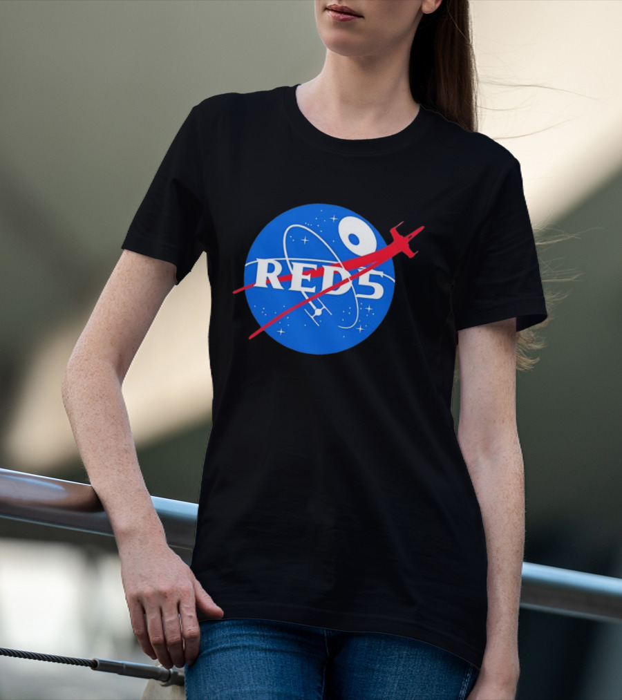 Red 5 NASA Space X Wing Mashup Astronaut Star T-Shirt