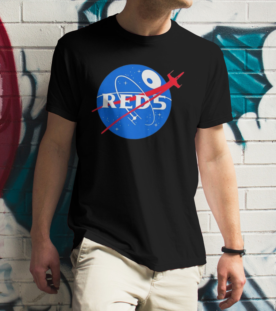 Red 5 NASA Space X Wing Mashup Astronaut Star T-Shirt