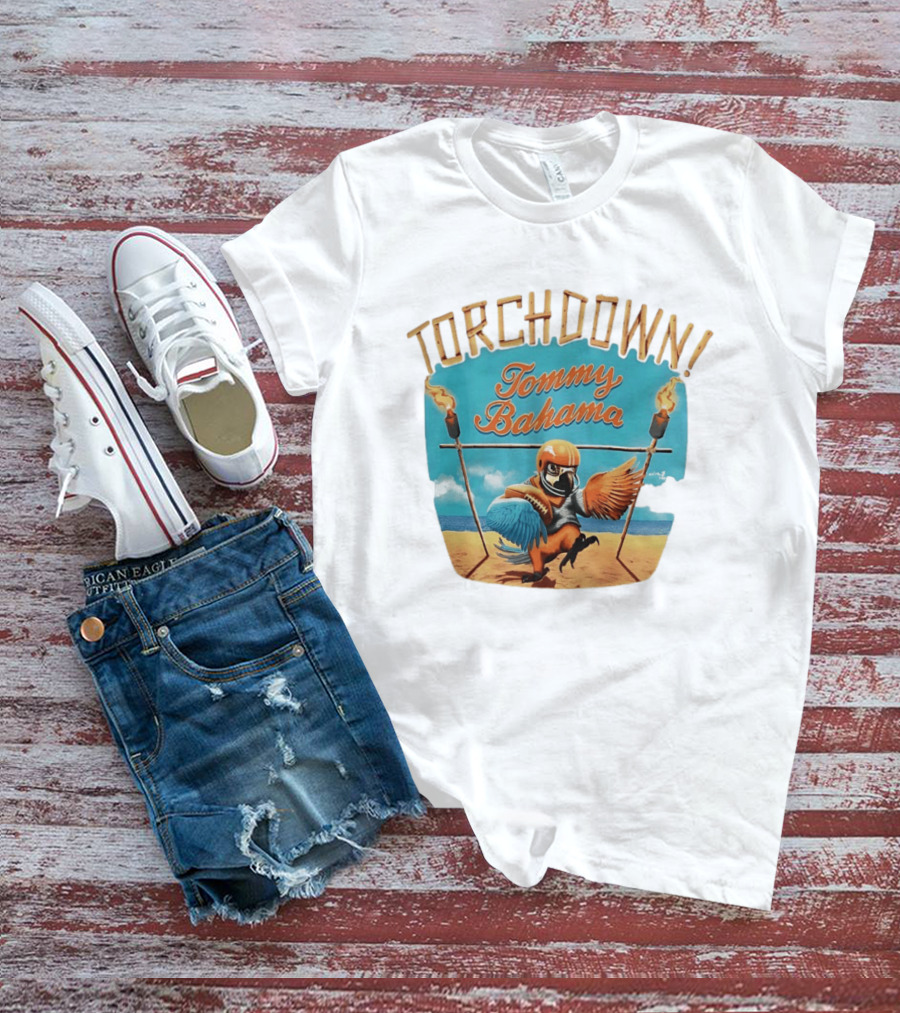 TORCHDOWN Tommy Bahama Parrot Beach Football T-Shirt