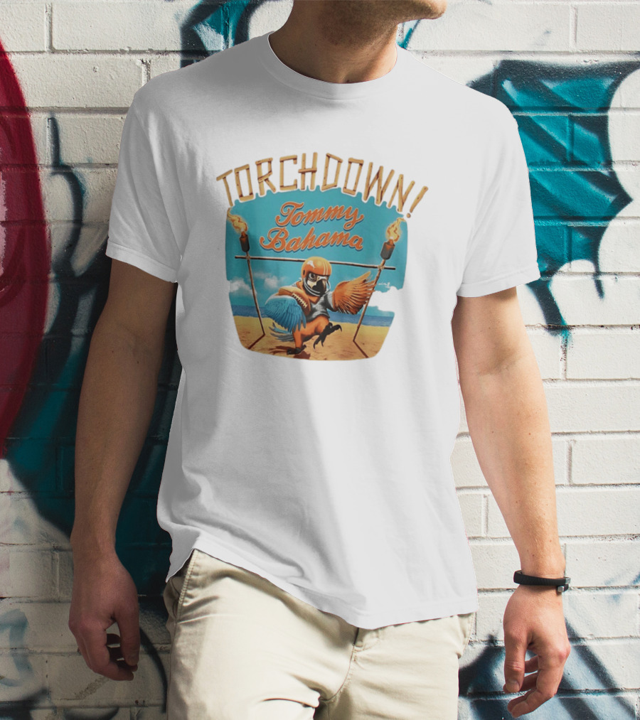 TORCHDOWN Tommy Bahama Parrot Beach Football T-Shirt