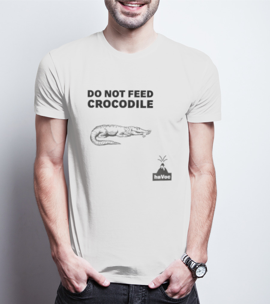 Do Not Feed Crocodile Jurassic Park Style Warning T-Shirt