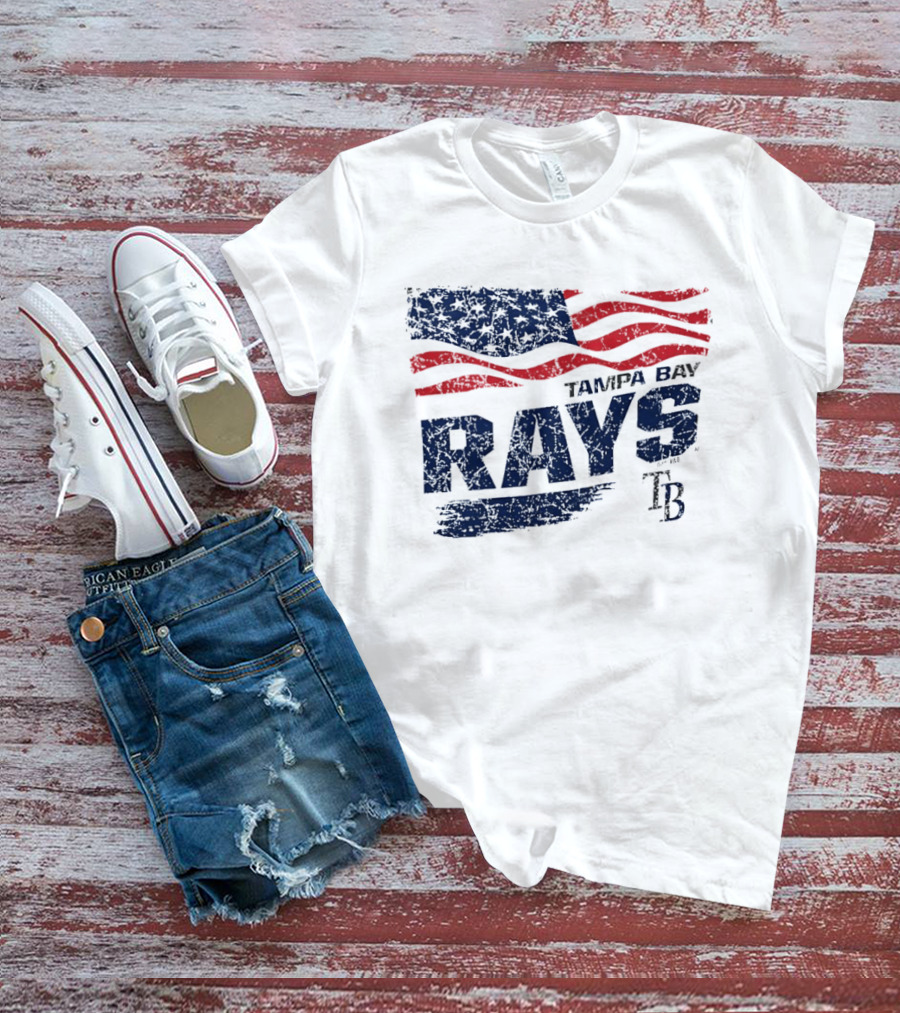 Tampa Bay Rays 4th Of July American Flag T-Shirt