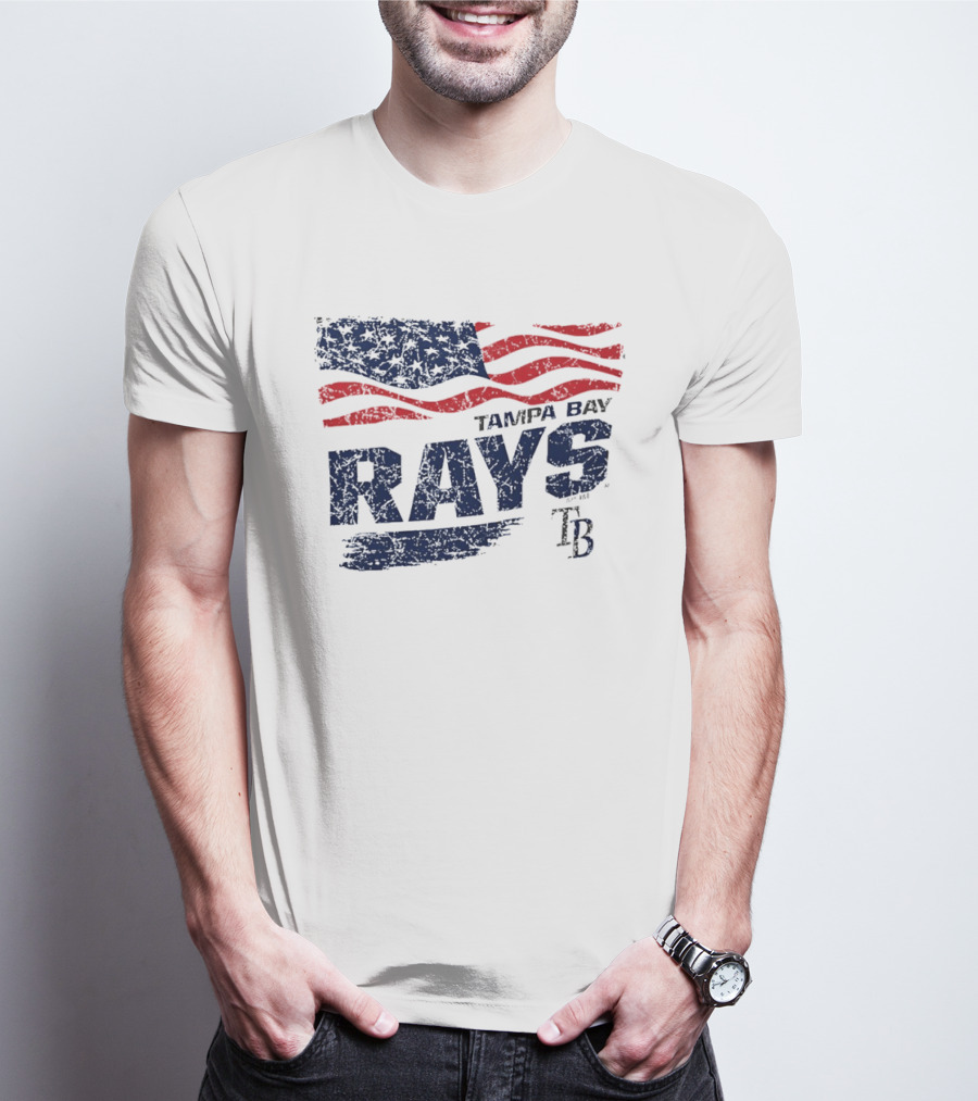 Tampa Bay Rays 4th Of July American Flag T-Shirt