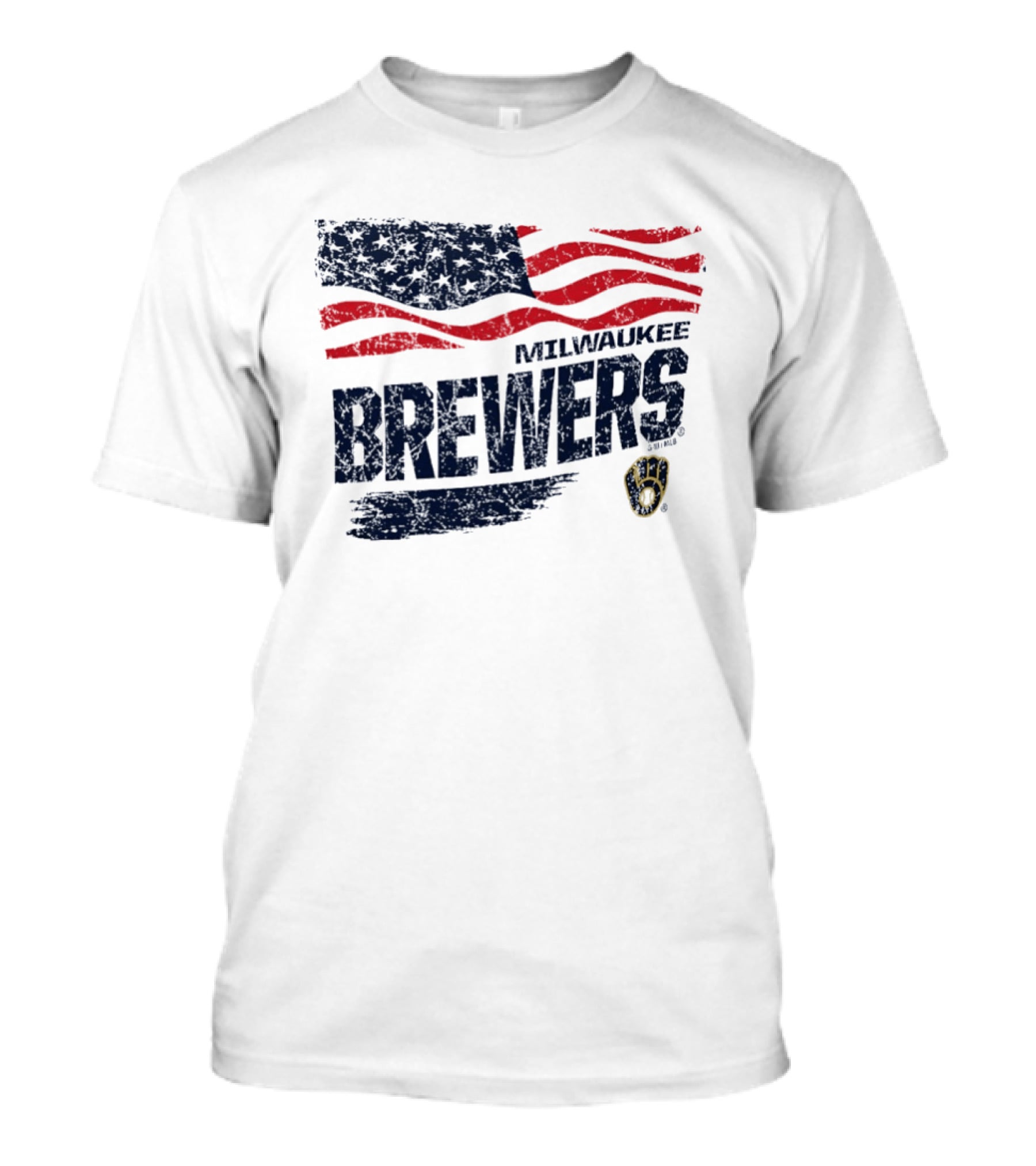 Milwaukee Brewers 4th Of July American Flag Celebration T-Shirt