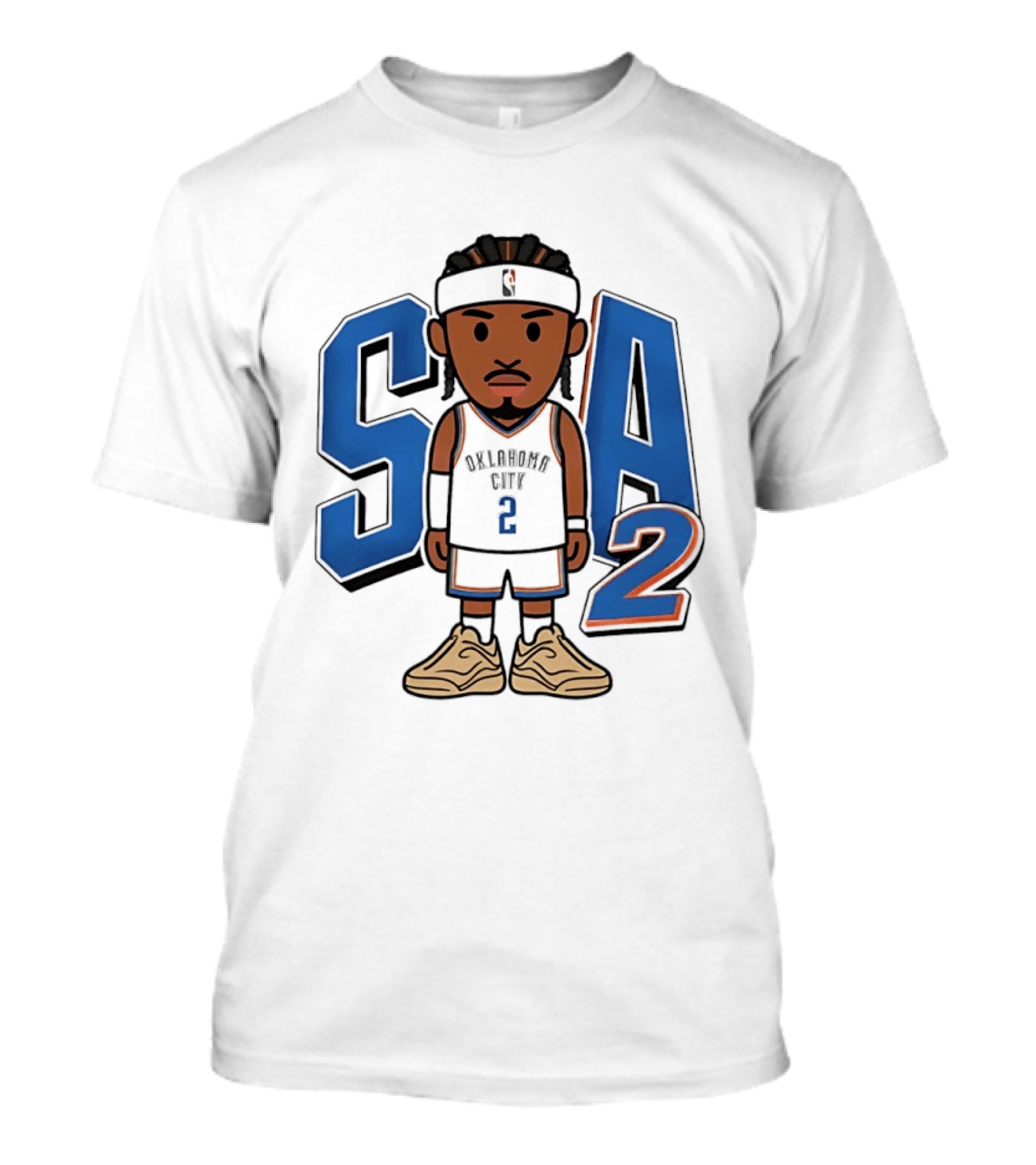 SGA Shai Gilgeous Alexander Oklahoma City Thunder SA 2 Cartoon T-Shirt