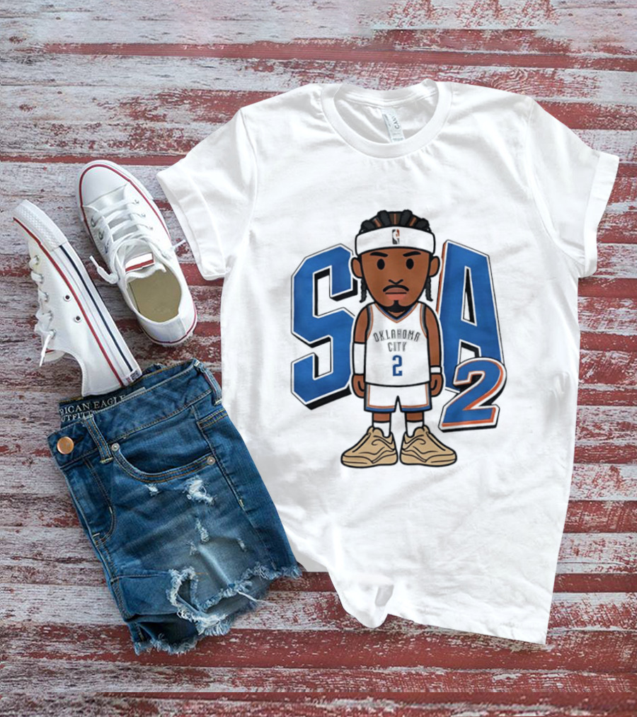 SGA Shai Gilgeous Alexander Oklahoma City Thunder SA 2 Cartoon T-Shirt