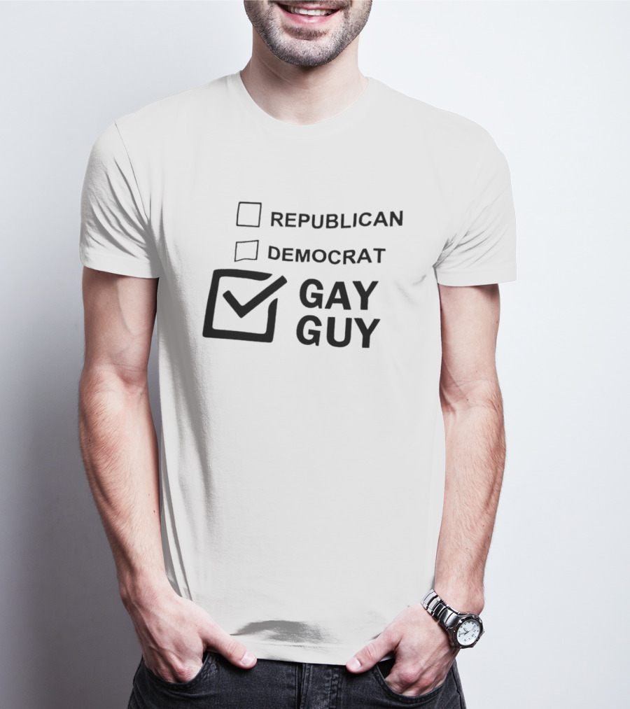 Republican Democrat Gay Guy Checkbox LGBTQ Pride T-Shirt