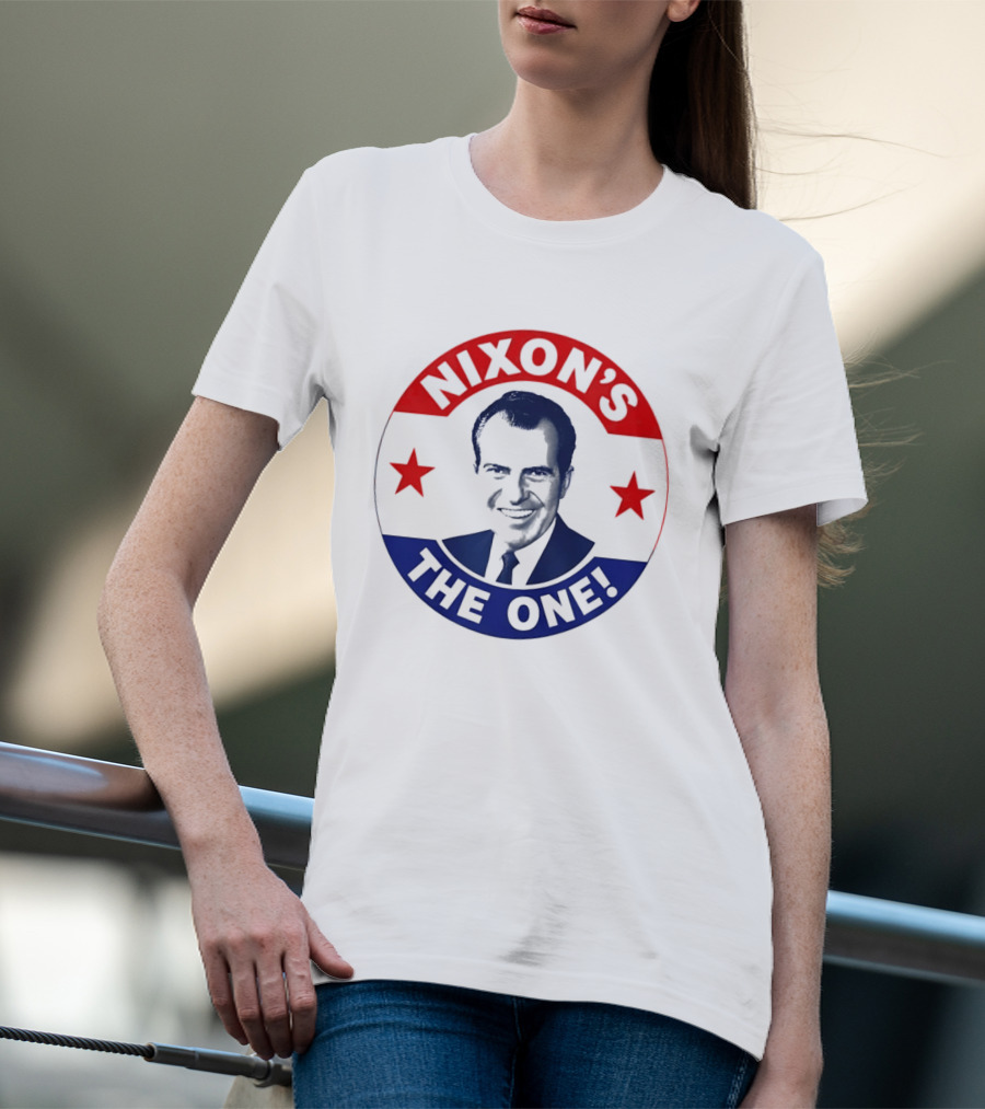 Nixon's The One Richard Nixon US President Campaign Button T-Shirt