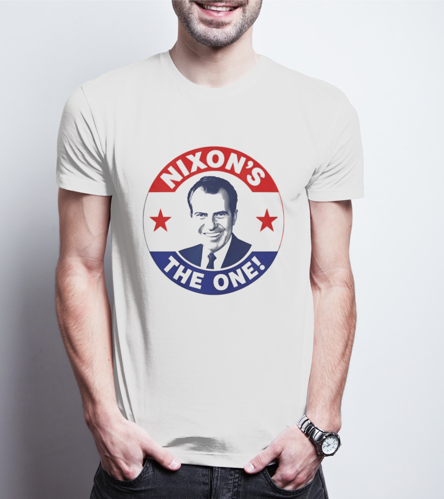 Nixon's The One Richard Nixon US President Campaign Button T-Shirt