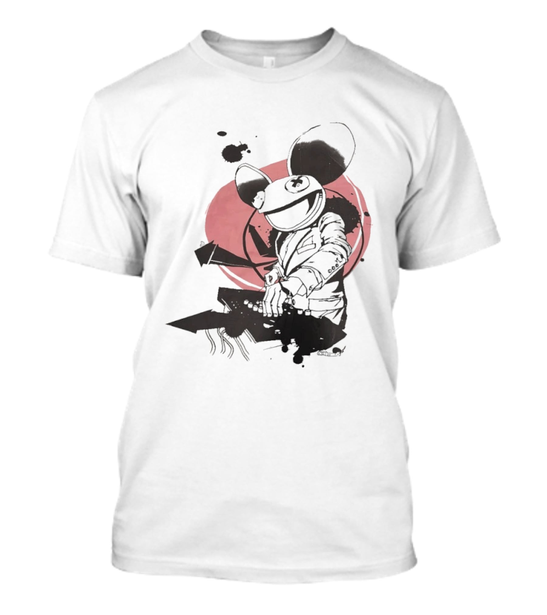 Deadmau5 DJ Music Icon With Pink Circle And Black Abstract T-Shirt