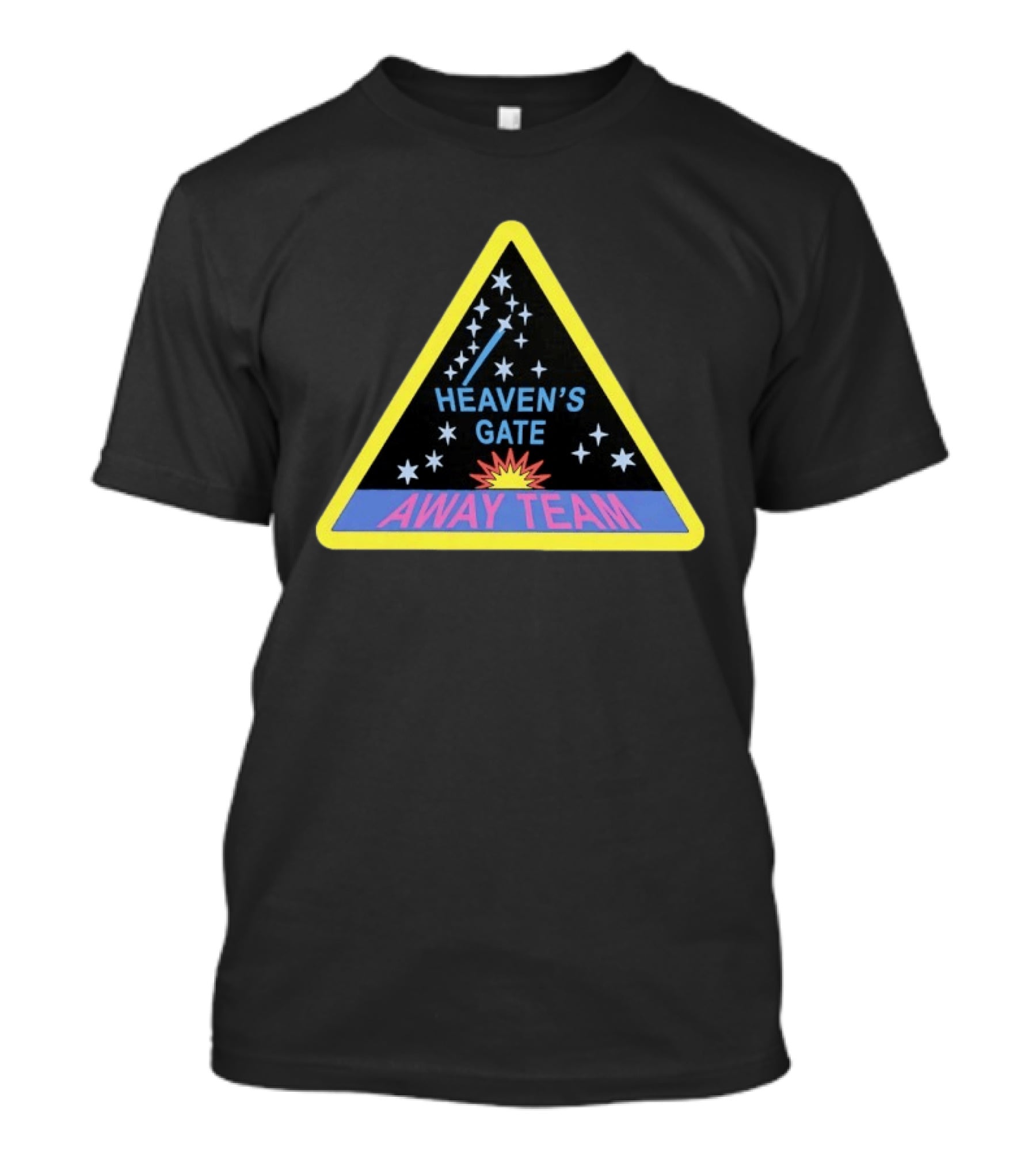 Heaven's Gate Away Team Space Sci Fi Cult Triangle Badge With Stars And Comet T-Shirt