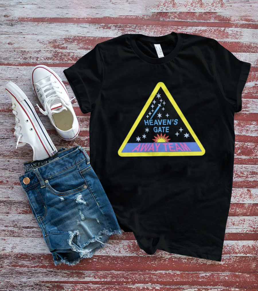 Heaven's Gate Away Team Space Sci Fi Cult Triangle Badge With Stars And Comet T-Shirt