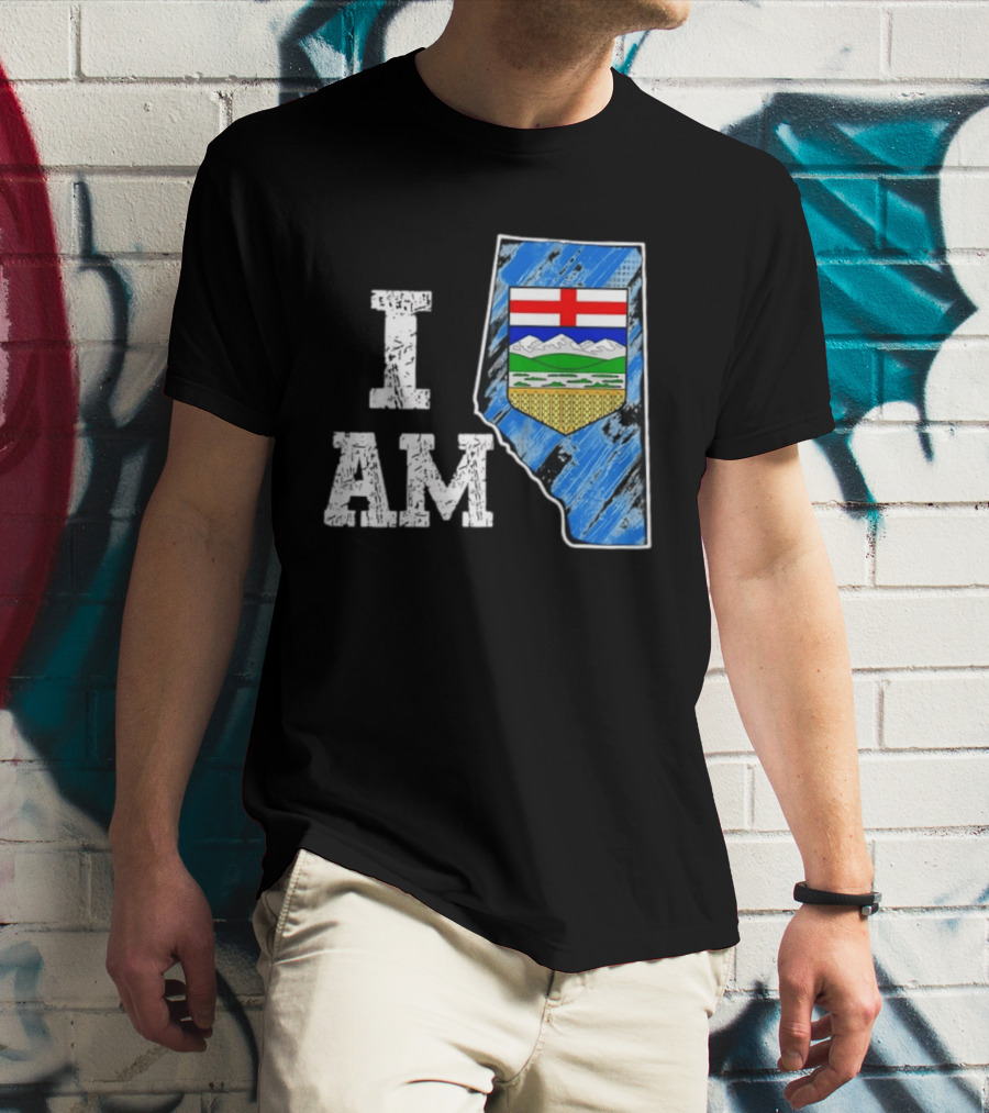 I Am Alberta Canada Province Emblem And Flag Pride T-Shirt
