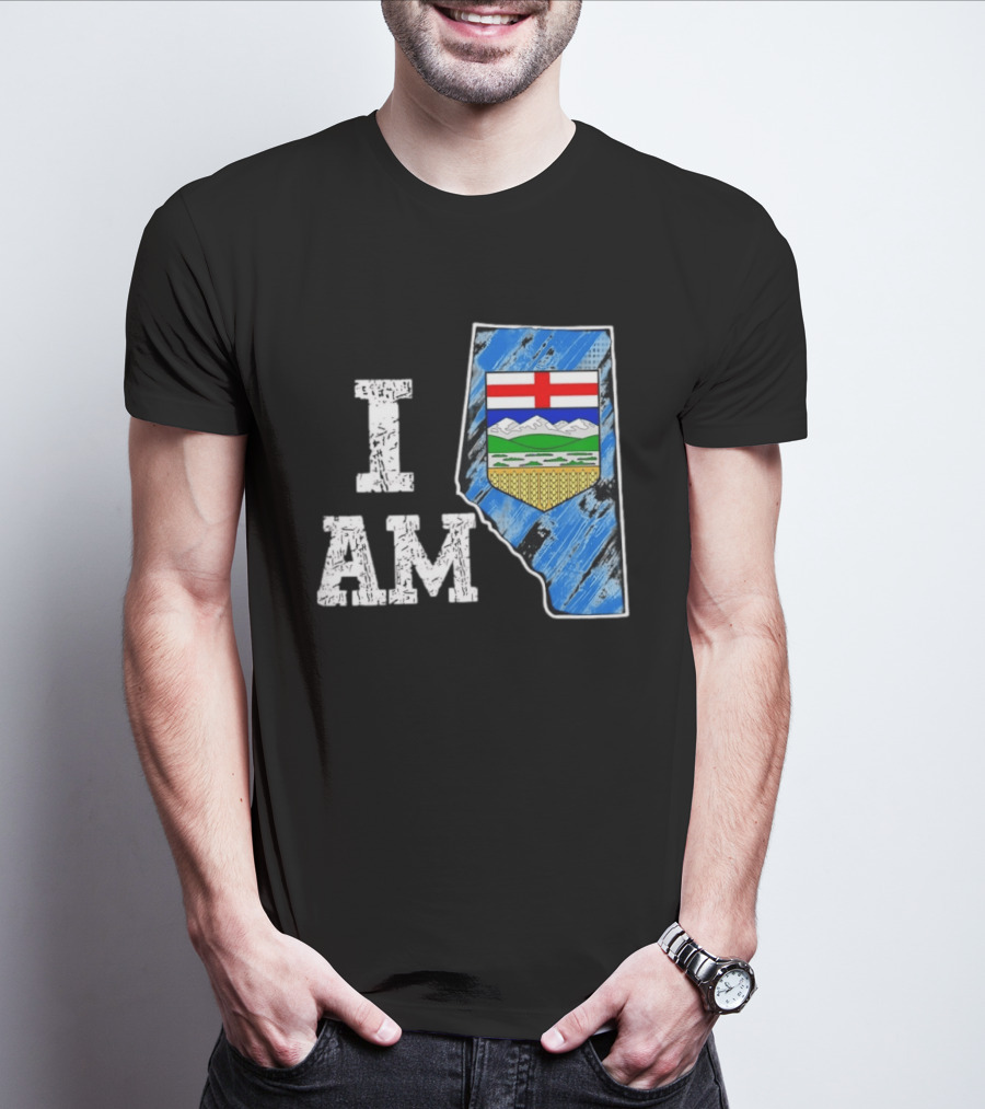 I Am Alberta Canada Province Emblem And Flag Pride T-Shirt