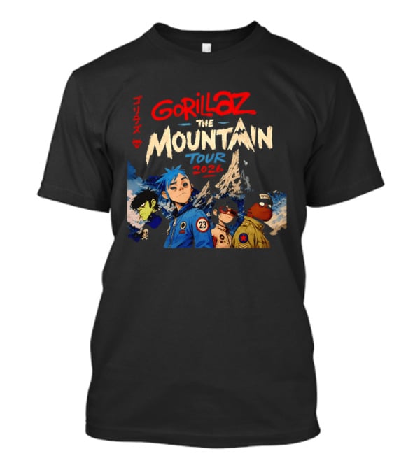 Gorillaz The Mountain Tour 2026 Damon Albarn Animation Characters T-Shirt