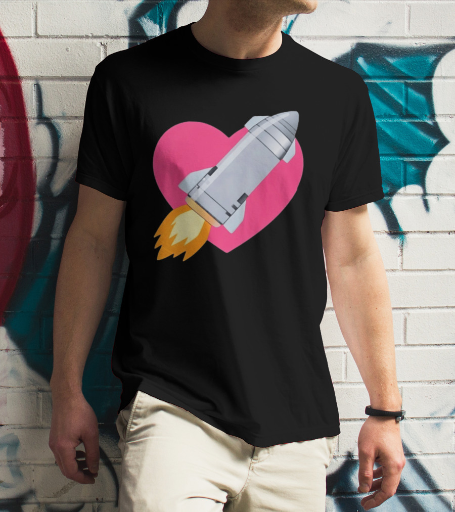 Merger Rocket Heart Space Love Launch T-Shirt