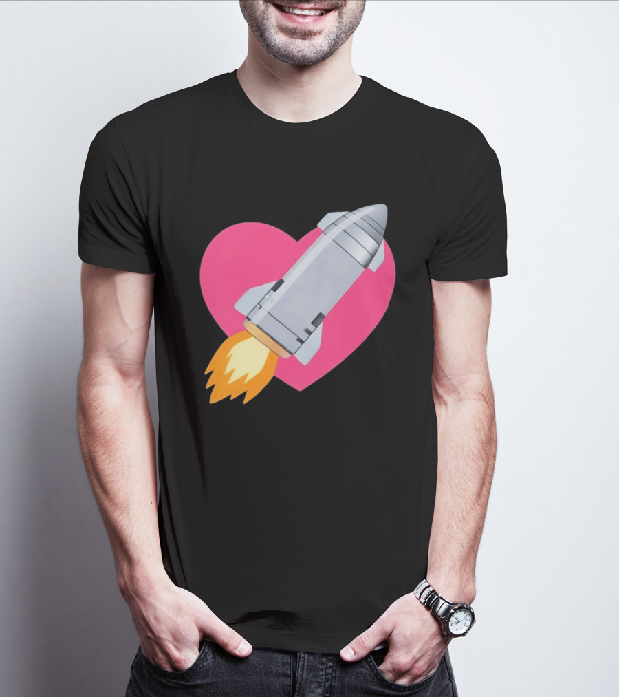 Merger Rocket Heart Space Love Launch T-Shirt