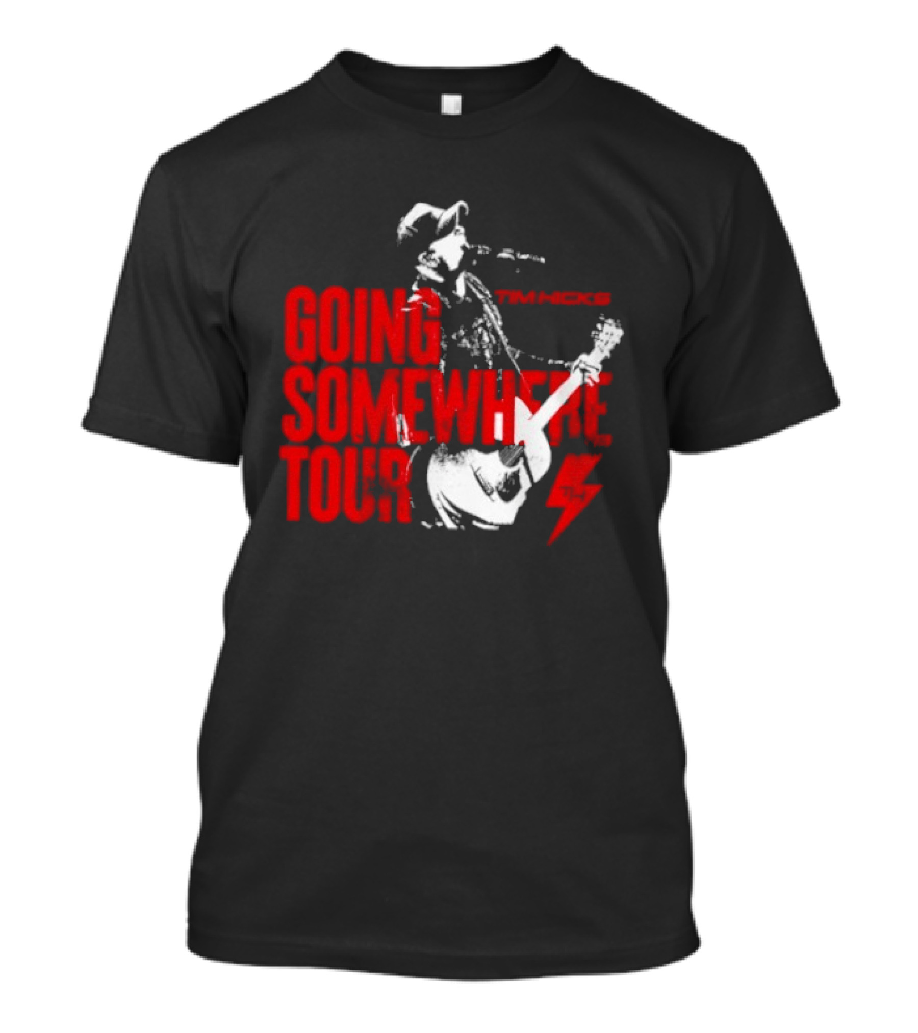 Tim Hicks Going Somewhere Tour Guitar Lightning Bolt T-Shirt