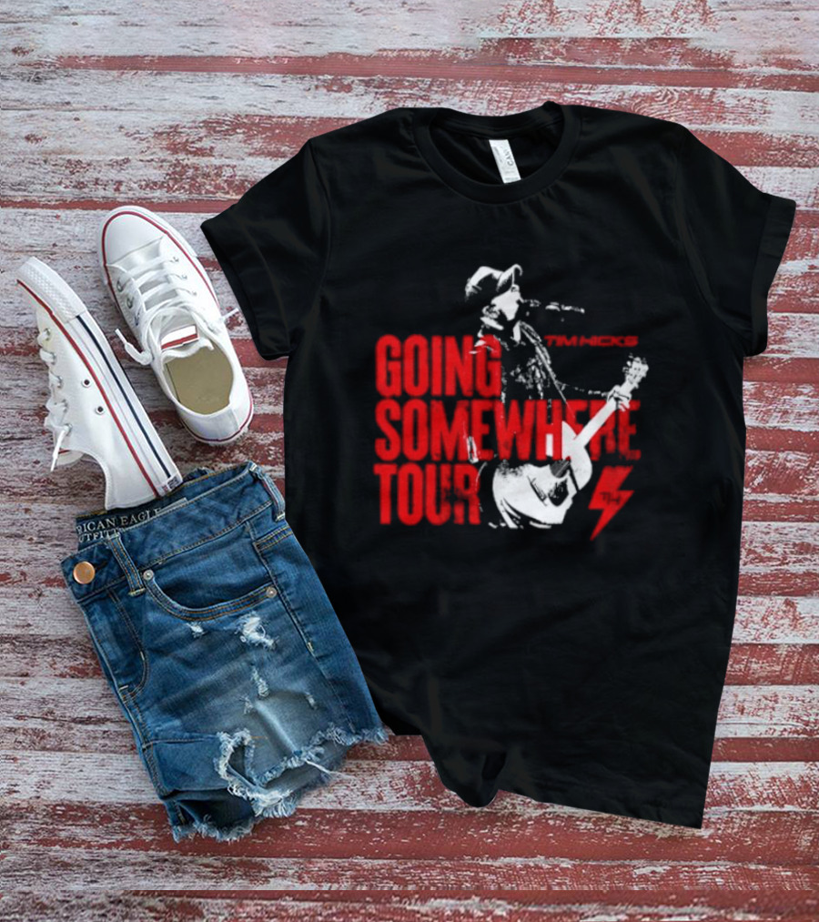 Tim Hicks Going Somewhere Tour Guitar Lightning Bolt T-Shirt
