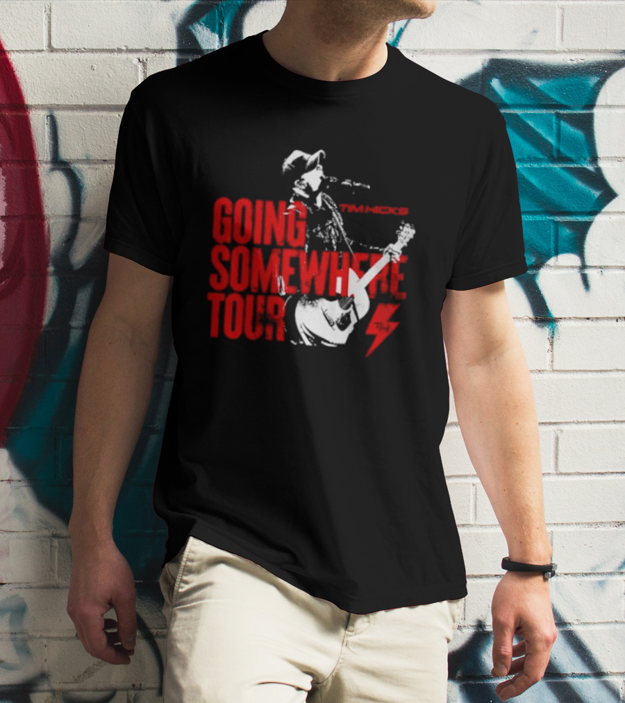 Tim Hicks Going Somewhere Tour Guitar Lightning Bolt T-Shirt