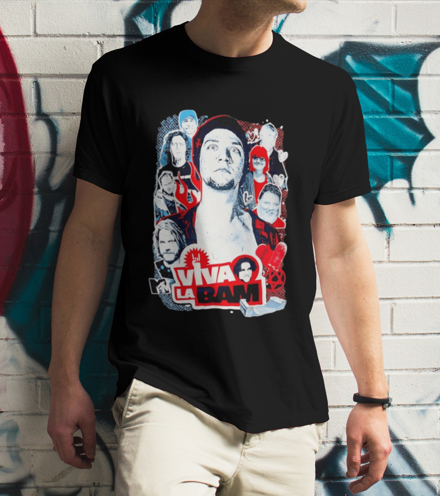 Viva La Bam MTV Jackass Cast Collage Reality TV Series T-Shirt