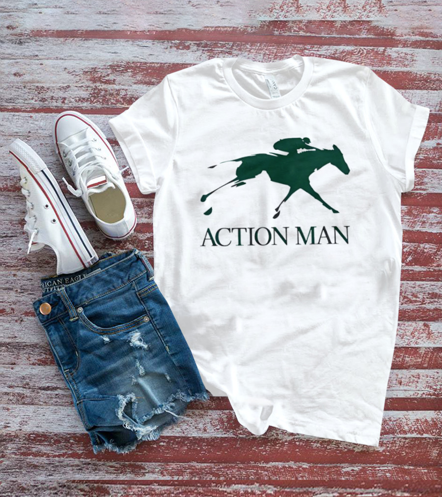 ACTION MAN Horse Racing Iconic Athlete Equestrian Speed T-Shirt