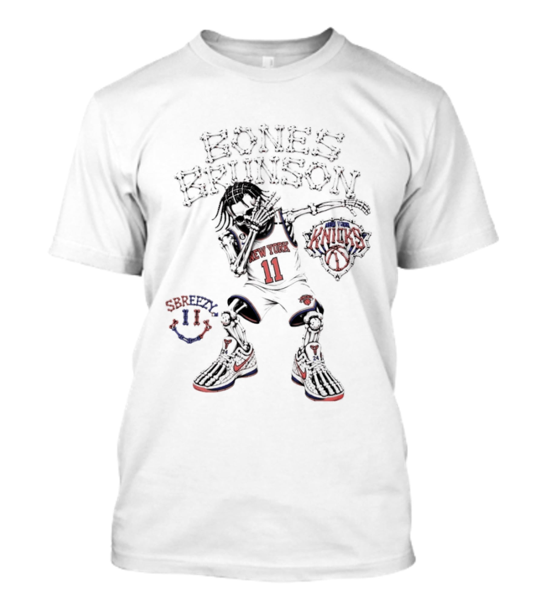 Bones Brunson Jalen Brunson 11 New York Knicks NBA Skeleton T-Shirt