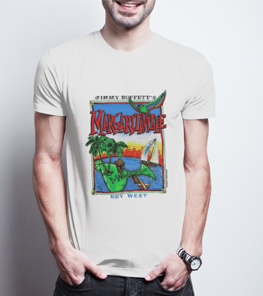 Jimmy Buffett's Margaritaville Key West Island Tropical Paradise Sailing Adventure T-Shirt