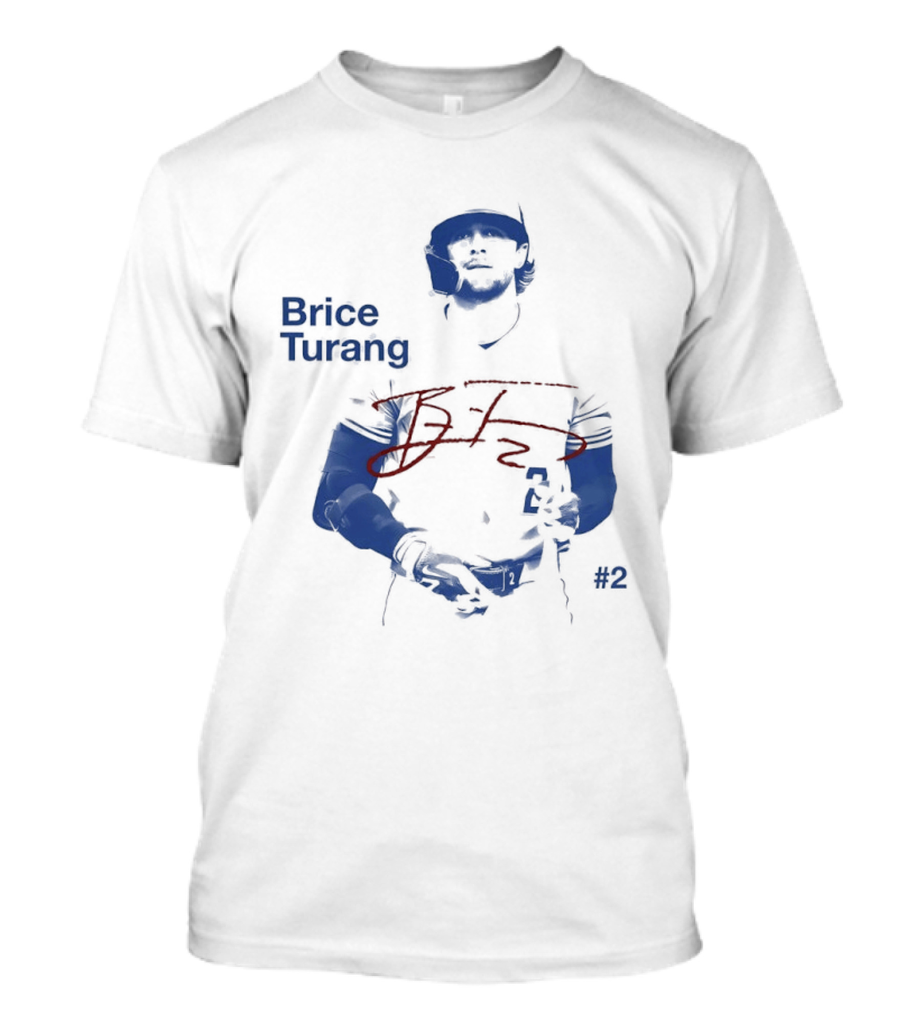 Brice Turang Milwaukee Brewers 2026 Star Player Number 2 Signature T-Shirt