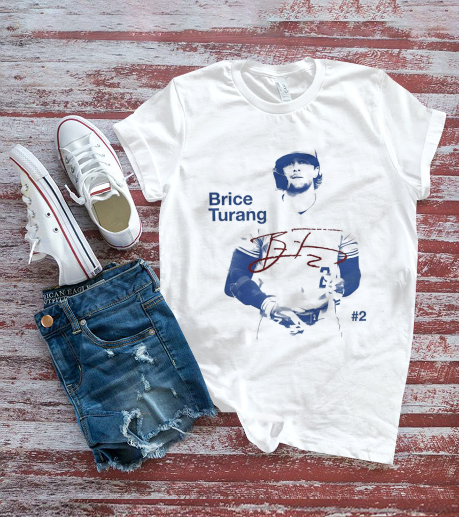 Brice Turang Milwaukee Brewers 2026 Star Player Number 2 Signature T-Shirt