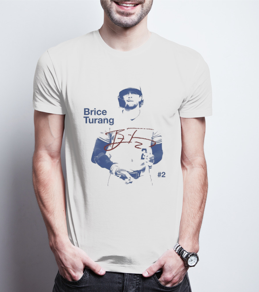 Brice Turang Milwaukee Brewers 2026 Star Player Number 2 Signature T-Shirt