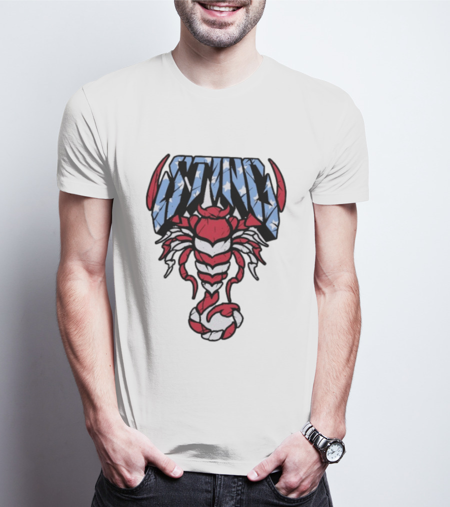 Sting 4th Of July American Flag Scorpion Polyester T-Shirt