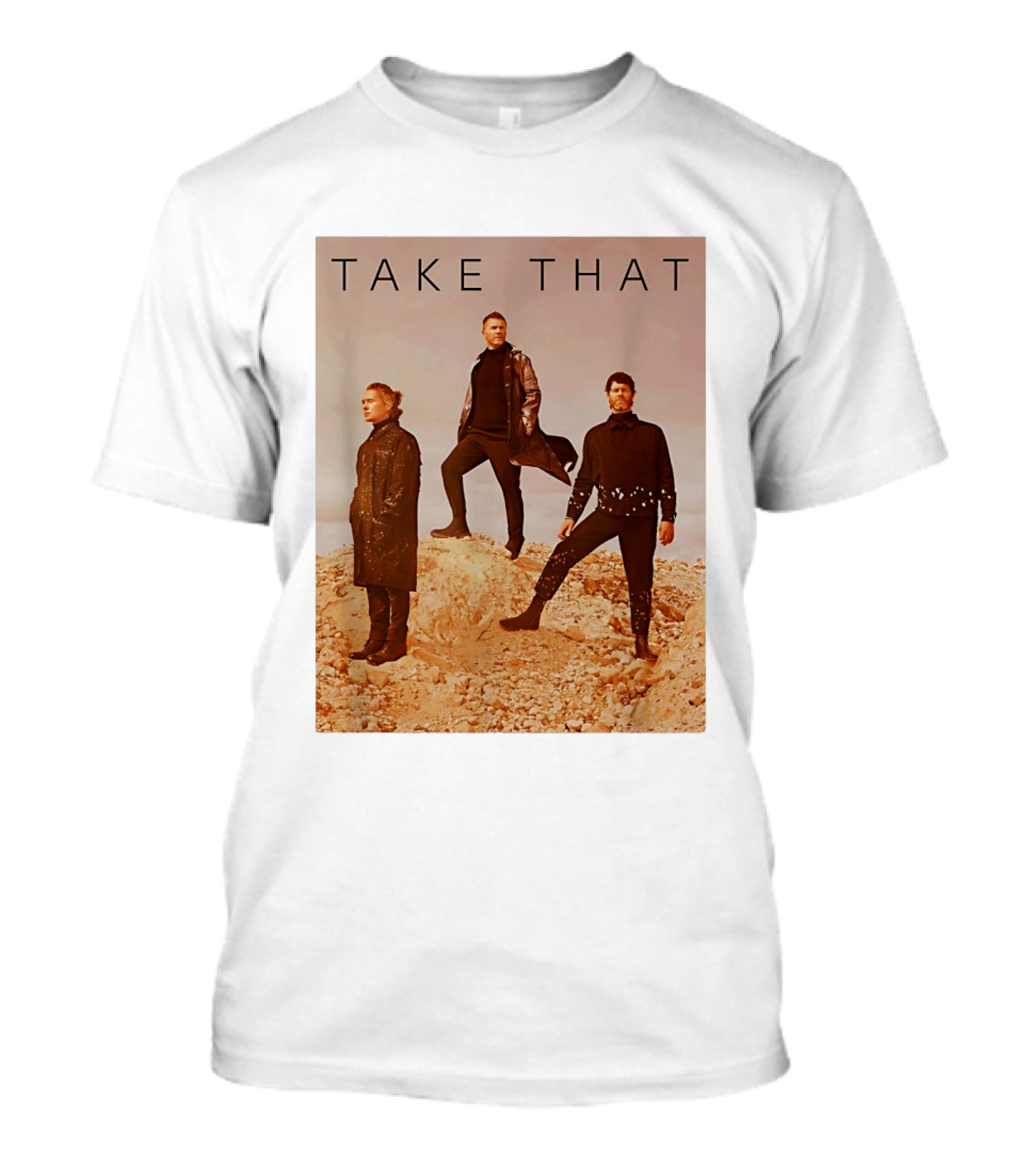 Take That Band Members Standing On Rocky Terrain T-Shirt