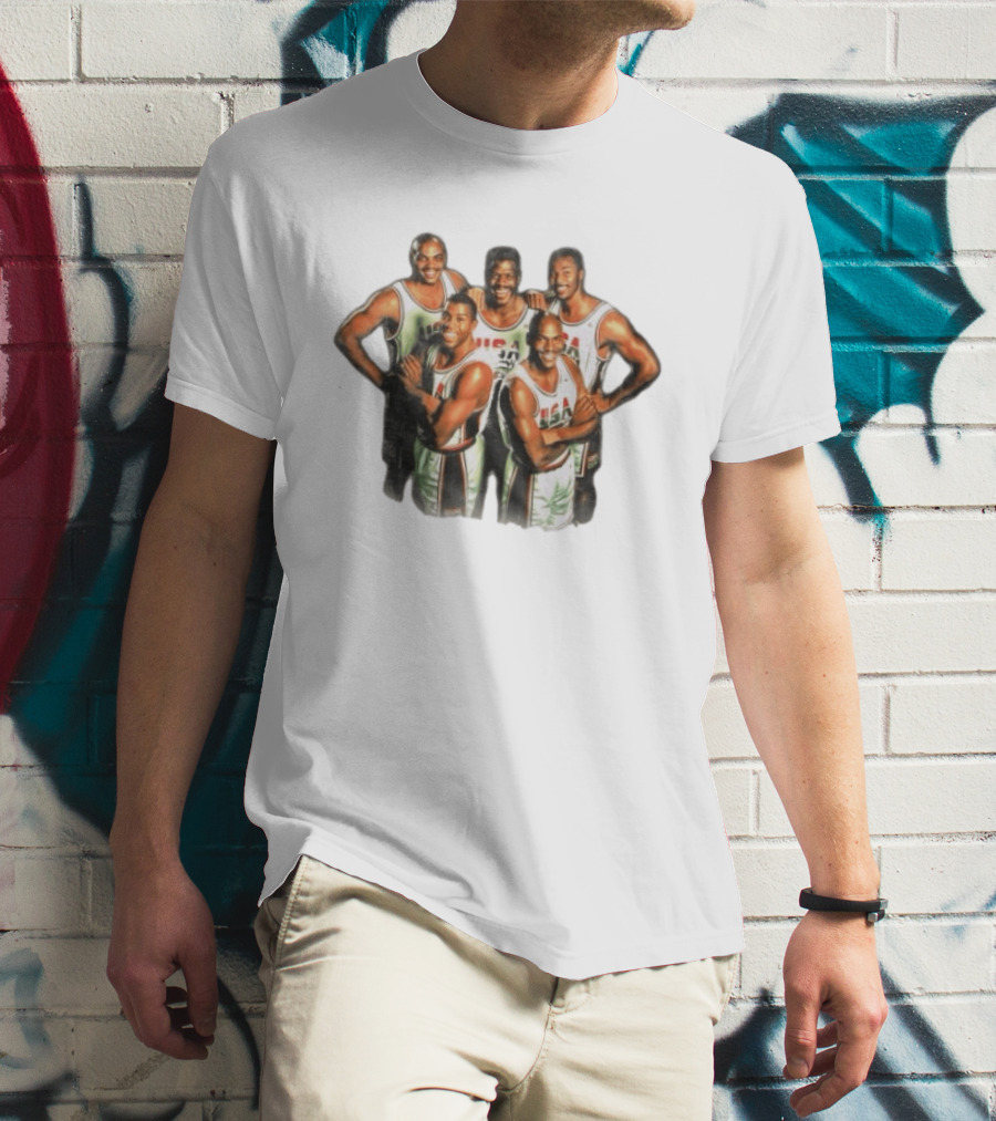USA Dream Team Michael Jordan Magic Johnson Charles Barkley Patrick Ewing David Robinson T-Shirt