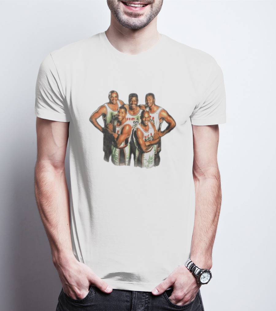 USA Dream Team Michael Jordan Magic Johnson Charles Barkley Patrick Ewing David Robinson T-Shirt