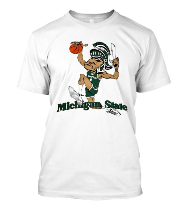 Michigan State Spartans Gruff Sparty Dunking Basketball T-Shirt
