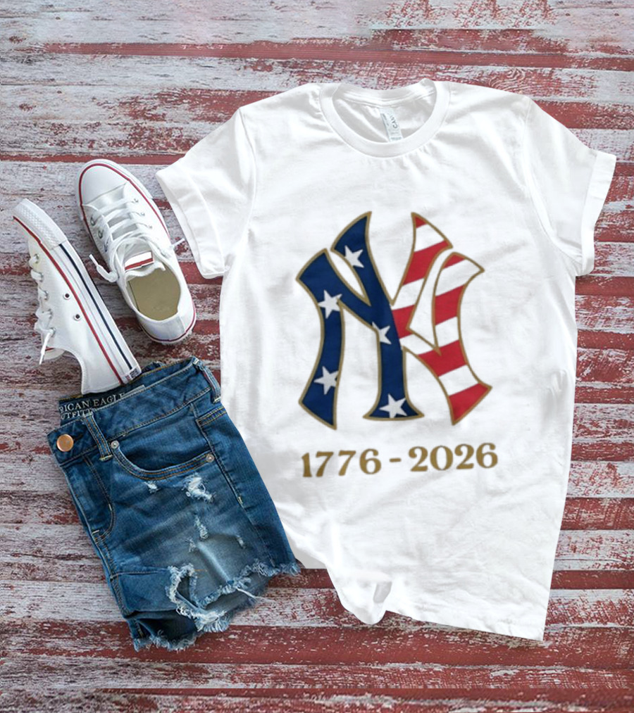 New York Yankees 1776 2026 250th Fourth Of July MLB Stars And Stripes T-Shirt