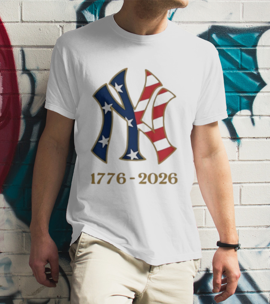 New York Yankees 1776 2026 250th Fourth Of July MLB Stars And Stripes T-Shirt