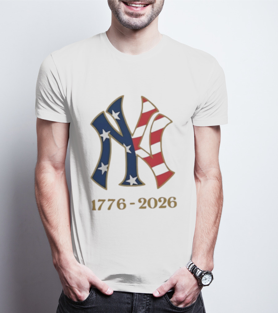 New York Yankees 1776 2026 250th Fourth Of July MLB Stars And Stripes T-Shirt