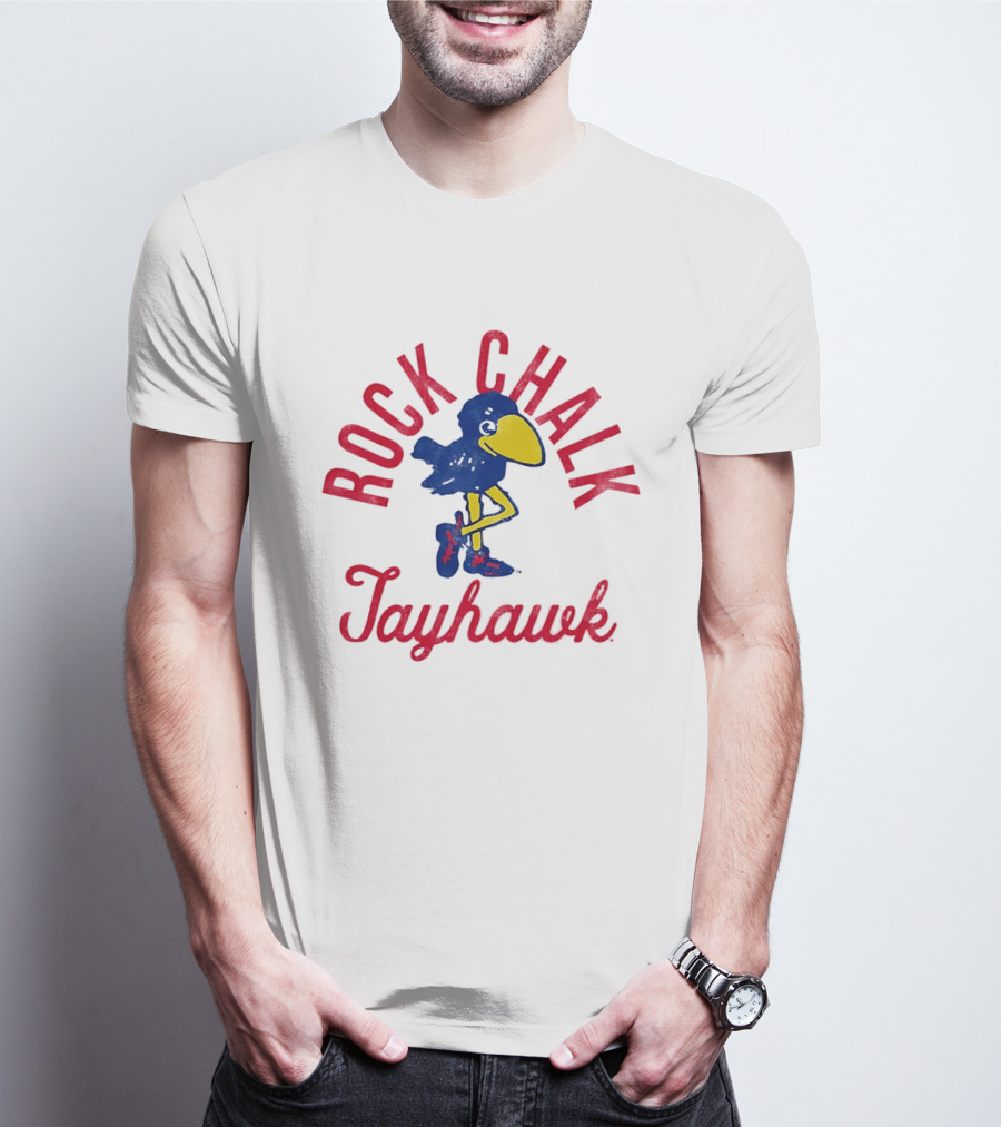 Rock Chalk Jayhawk Kansas Jayhawks Vintage Team Spirit T-Shirt