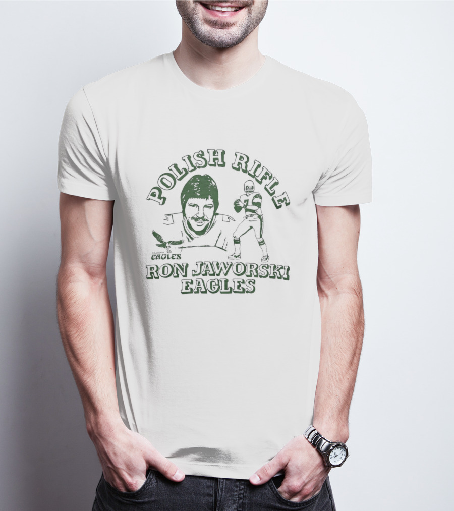 Polish Rifle Ron Jaworski Eagles Quarterback Sketch T-Shirt