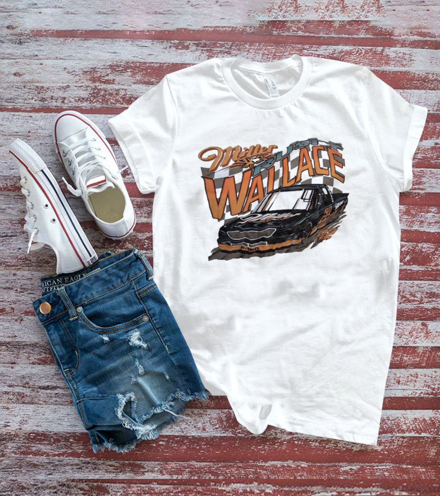 Rusty Wallace Miller F 150 22 NASCAR Racing Race Car Checkered Flag T-Shirt