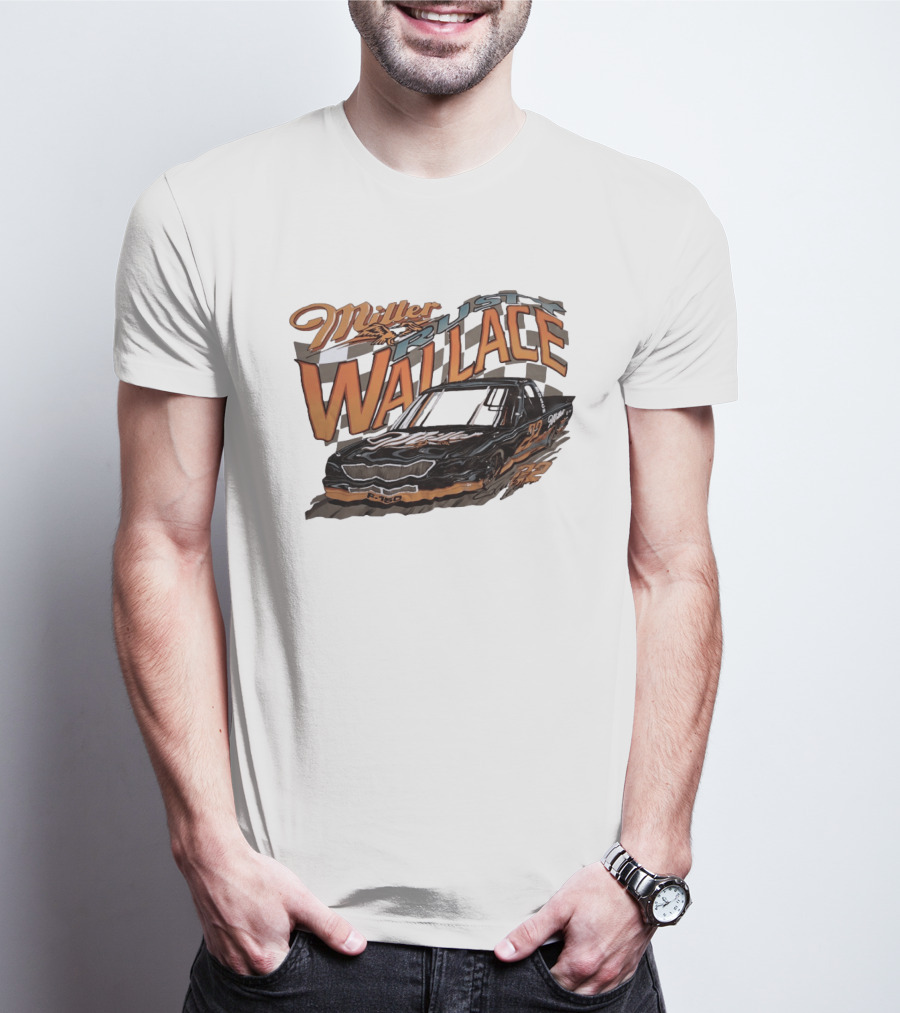 Rusty Wallace Miller F 150 22 NASCAR Racing Race Car Checkered Flag T-Shirt