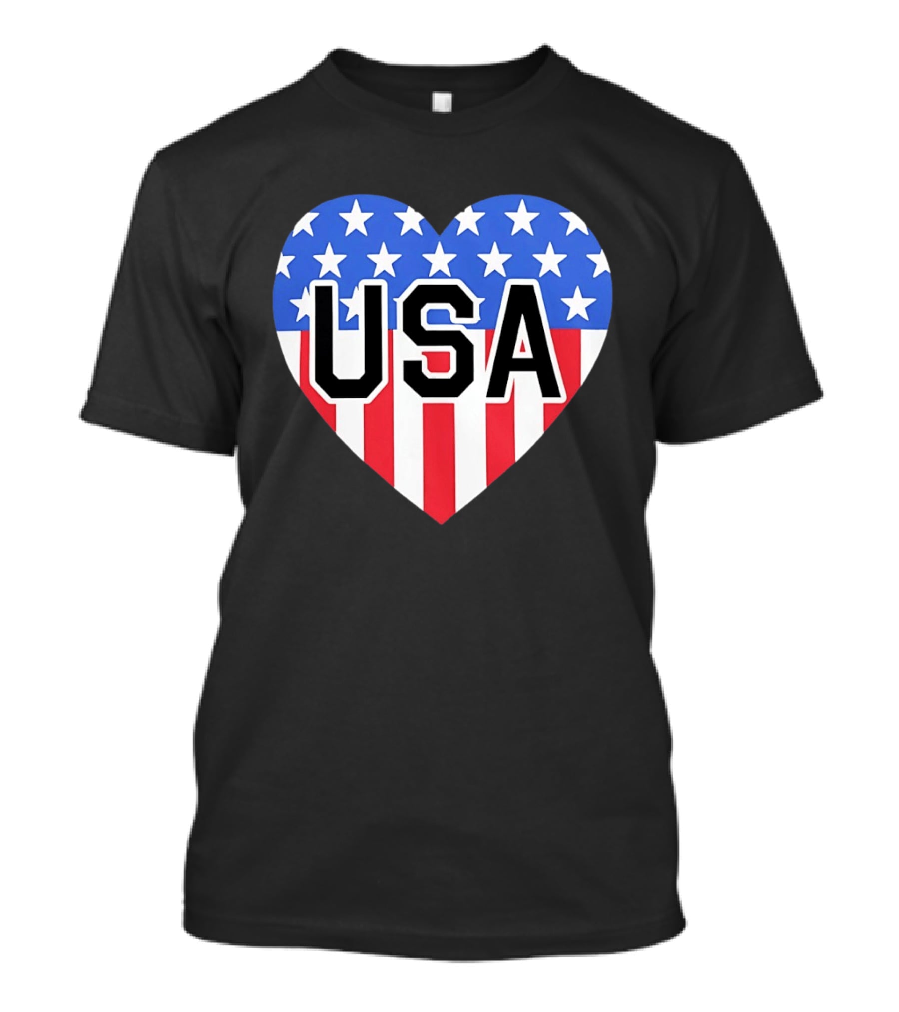 Patriotic USA Heart Shape Flag Stars And Stripes T-Shirt