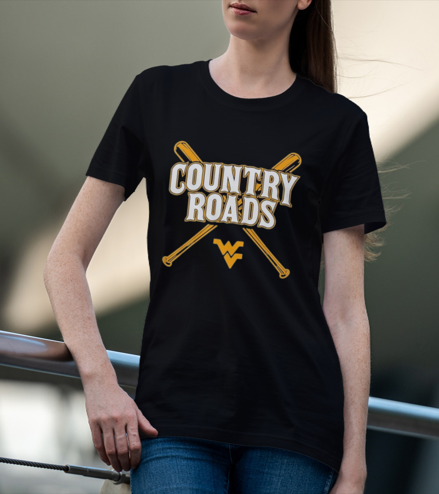 West Virginia Country Roads Baseball WV T-Shirt