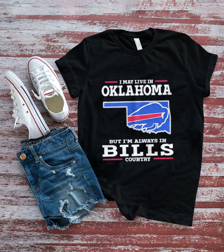 Oklahoma Resident Buffalo Bills Country Map Fan T-Shirt