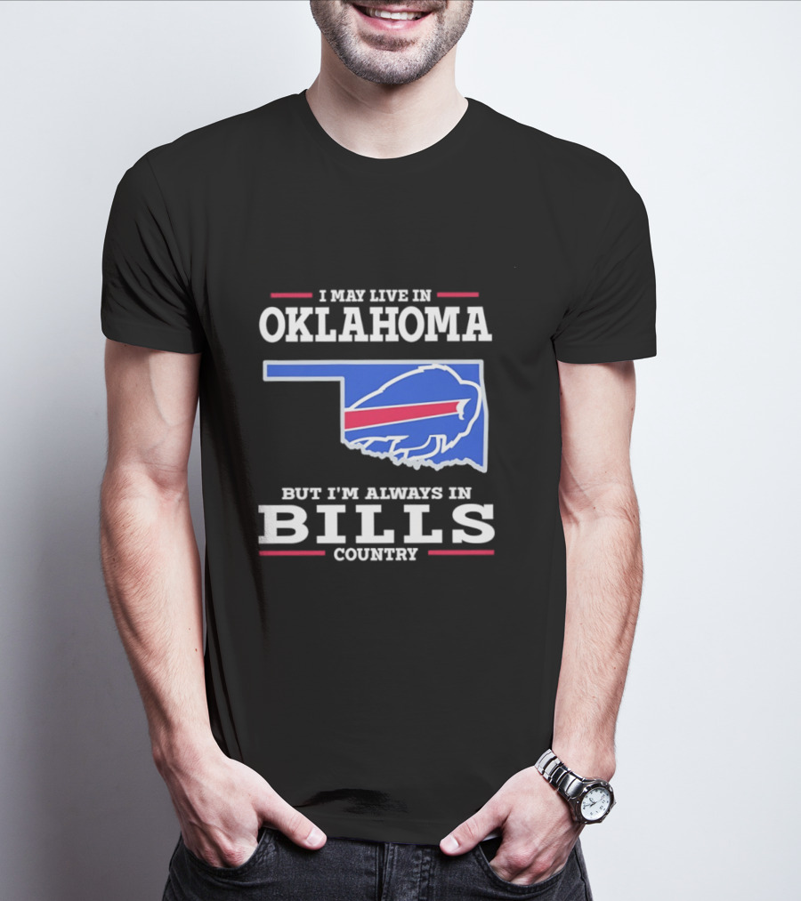 Oklahoma Resident Buffalo Bills Country Map Fan T-Shirt
