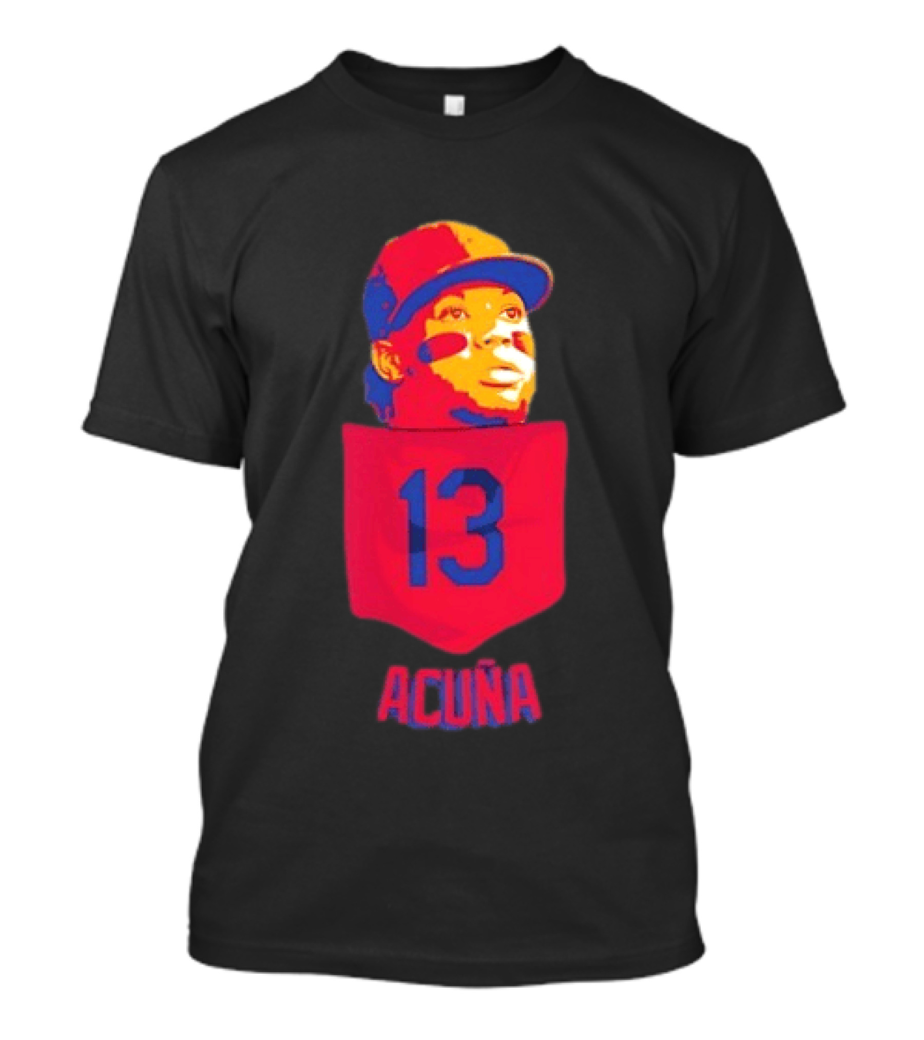 Ronald Acuna Jr 13 Atlanta Braves Baseball Player Pocket T-Shirt
