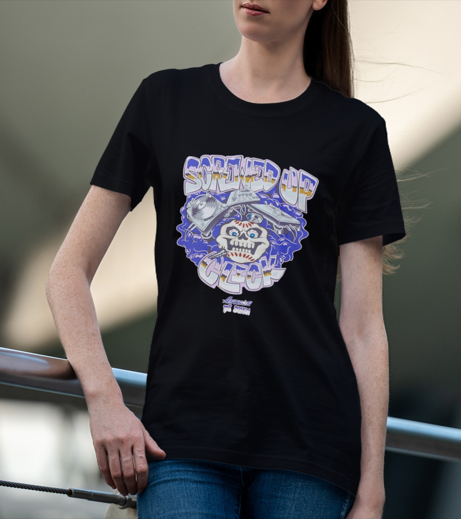 Screwed Up Click Skull DJ Houston Astros Mashup Visual T-Shirt