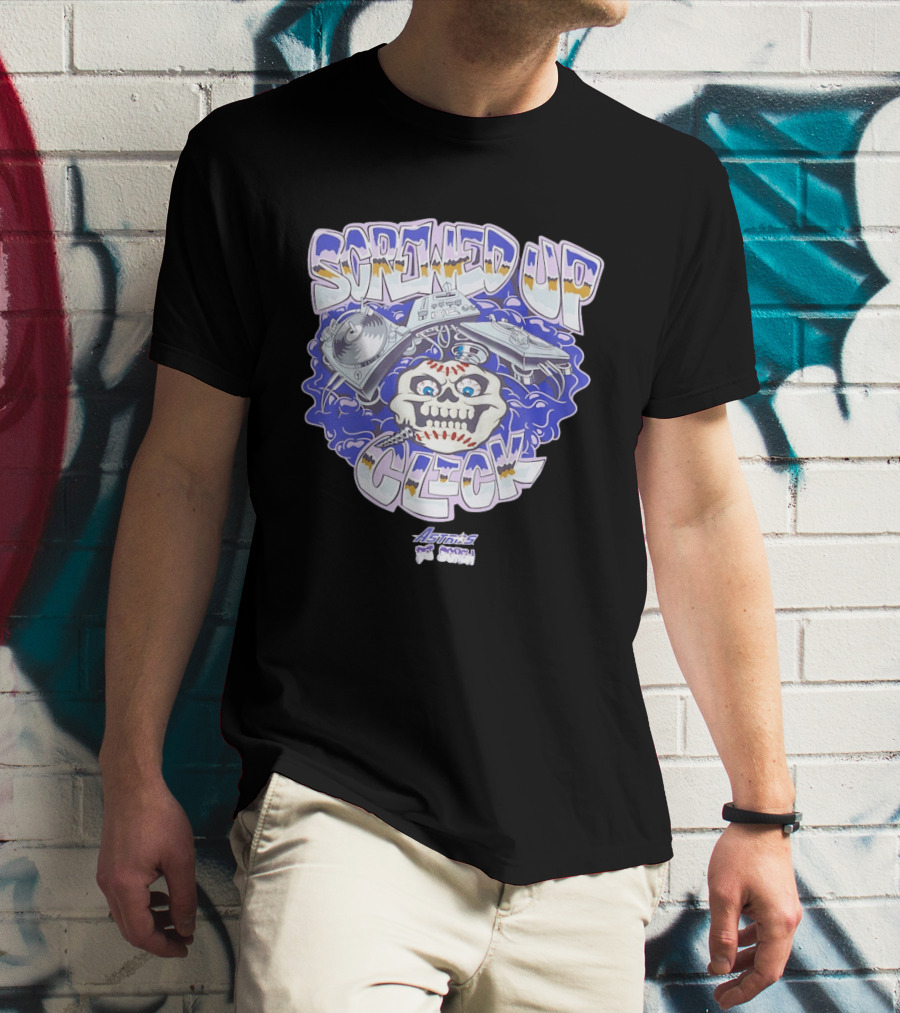 Screwed Up Click Skull DJ Houston Astros Mashup Visual T-Shirt